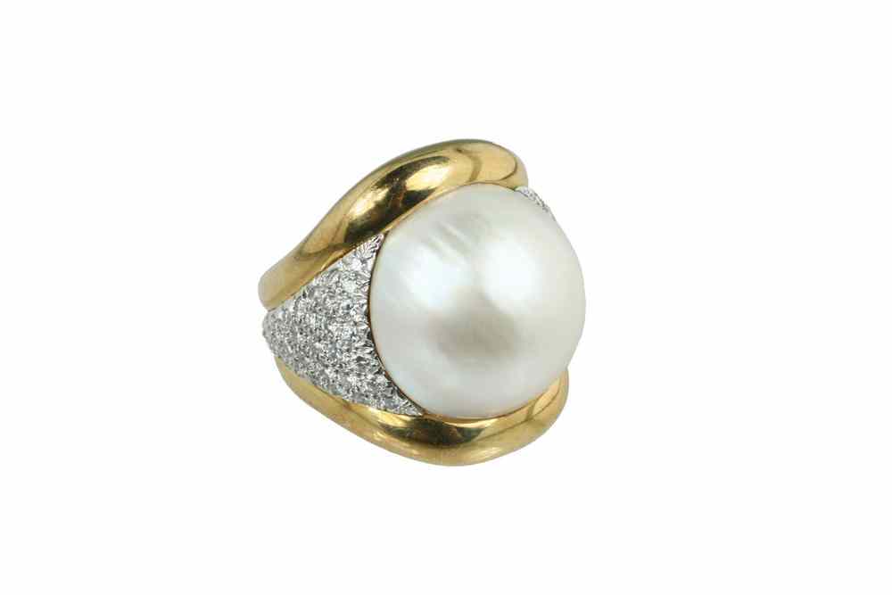 Appraisal: LADY'S RING - One K Yellow Gold and Platinum Ring