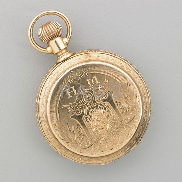 Appraisal: AMERICAN WATCH CO ENGRAVED HUNT CASE POCKET WATCH Condition Report