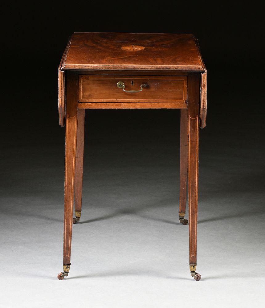 Appraisal: A FEDERAL SATINWOOD INLAID FLAME MAHOGANY PEMBROKE TABLE POSSIBLY NEW