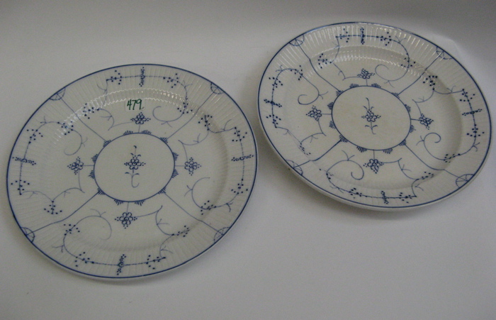 Appraisal: PAIR OF VILLEROY BOCH PORCELAIN CHARGERS in the Copenhagen blue