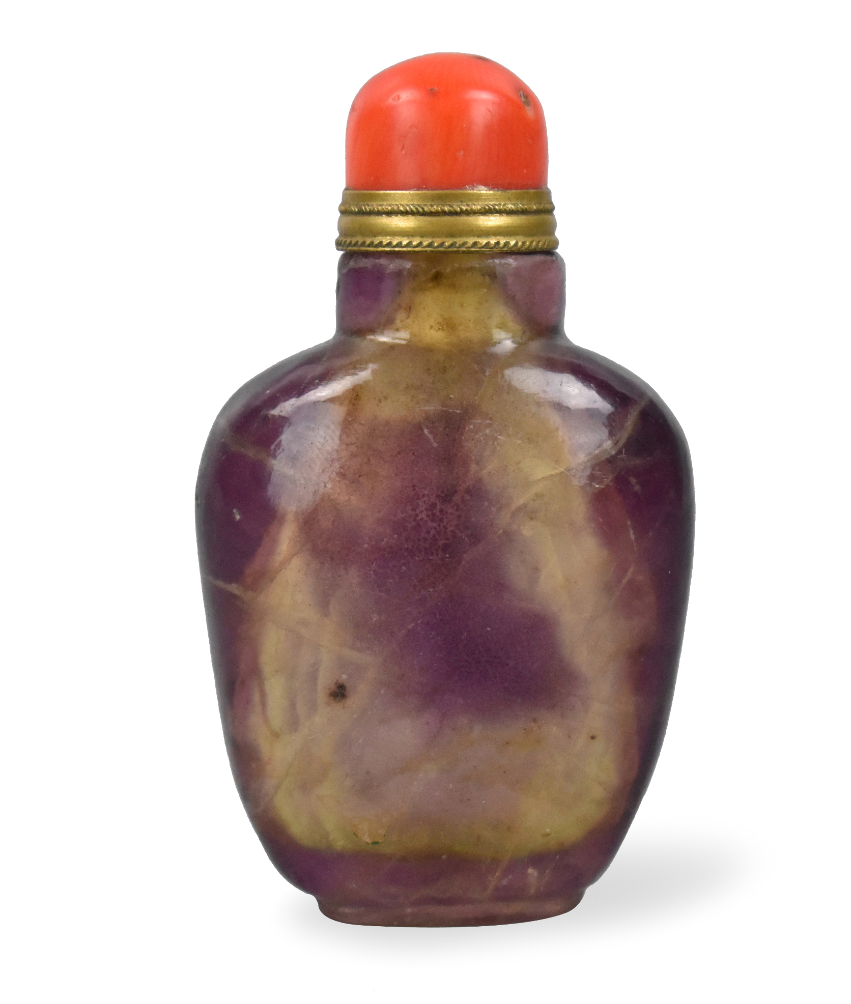 Appraisal: A Chinese tourmaline snuff bottle Smoothly carved snuff bottle with