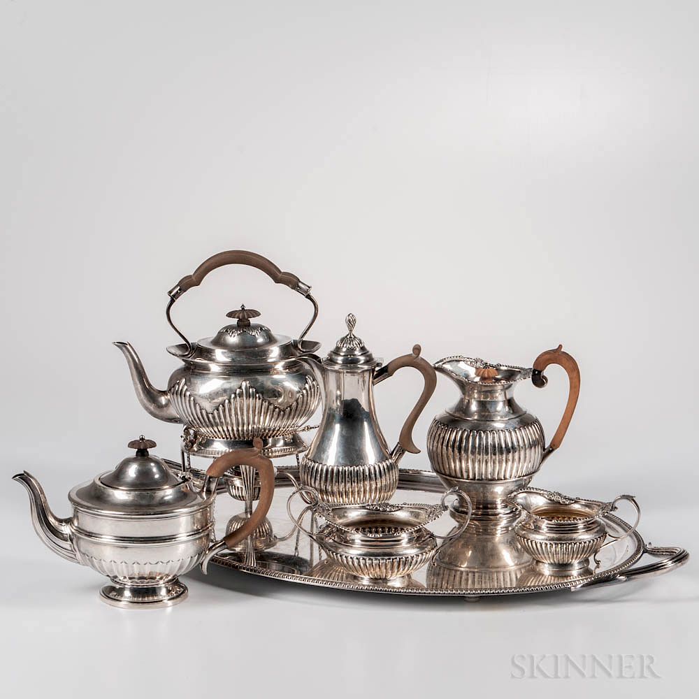 Appraisal: Six-piece Assembled English Sterling Silver Tea and Coffee Service Six-piece