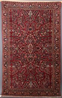 Appraisal: S VINTAGE SAROUK CARPET A GOOD SAROUK HAND WOVEN ORIENTAL