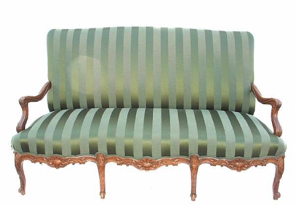 Appraisal: A Louis XV style upholstered sofa height in length ft