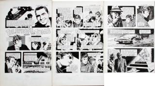 Appraisal: AL WILLIAMSON COMIC BOOK INK DRAWING THREE PAGES AL WILLIAMSON