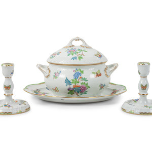 Appraisal: A Herend Porcelain Grouping Including a Soup Tureen and Undertray