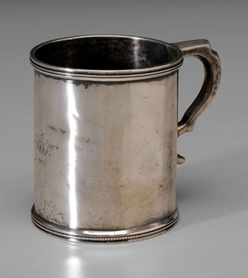 Appraisal: American Coin Silver Mug St Louis mid th century cylinder