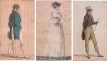 Appraisal: Trio of Costume Parisien Woodcut Prints Costume Parisien Trio of