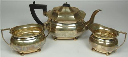 Appraisal: A modern three piece tea set retailed by James Carr