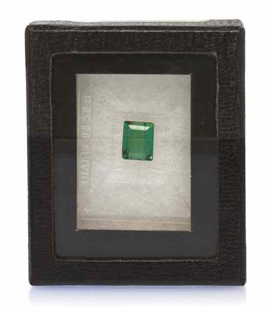 Appraisal: A Loose Octagonal Step Cut Carat Green Tourmaline presented in