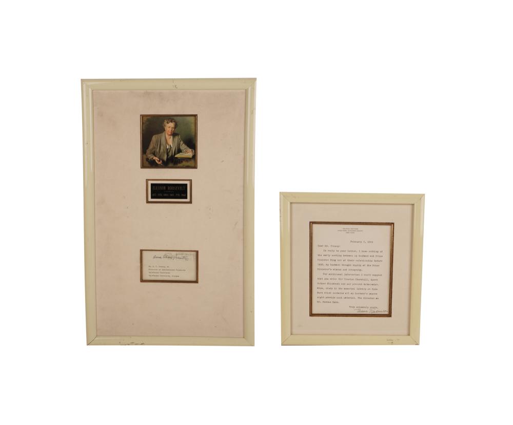 Appraisal: ELEANOR ROOSEVELT STAMPED SIGNED ENVELOPE LETTERthe first piece containing a