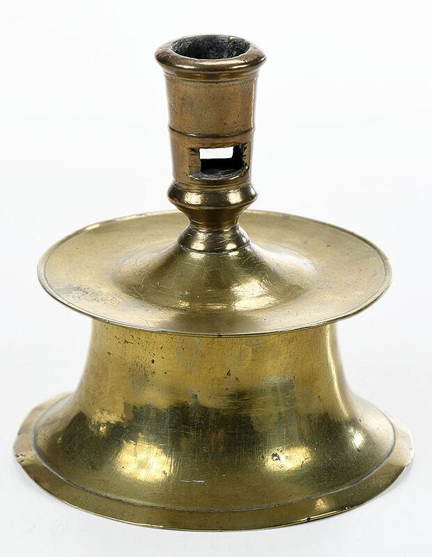 Appraisal: A North European Brass Capstan Candlestick possibly th century slightly