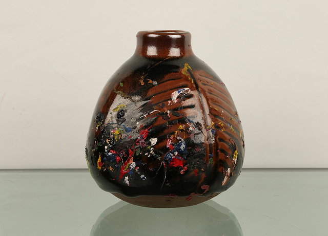 Appraisal: Geoffrey Whiting British - at Avoncroft PotteryVaseblack and brown glaze