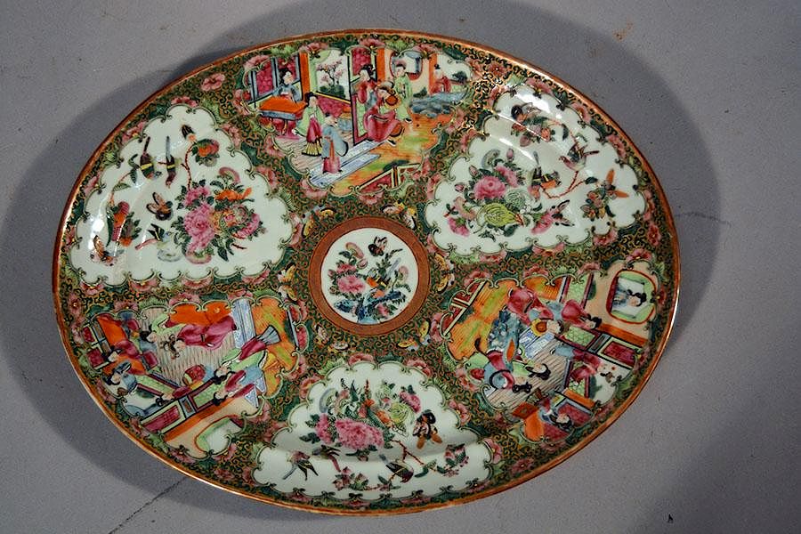 Appraisal: th C Rose Medallion Platter th C Rose Medallion -