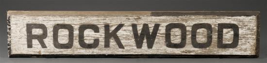 Appraisal: Pair of wooden railroad signs Rockwood st half th century