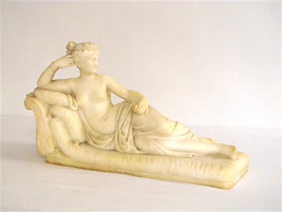 Appraisal: White marble sculpture after Antonio Canova of ''Princess Paolina Borghese''