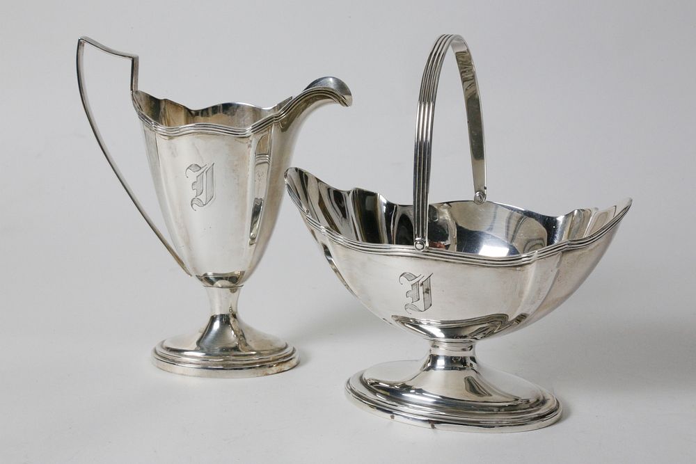 Appraisal: Pair of Gorham Sterling Silver Creamer and Sugar Basket Pair