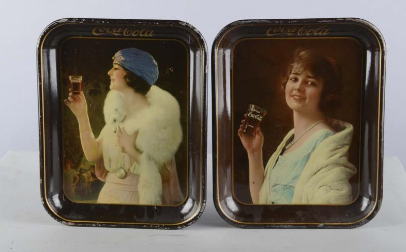 Appraisal: Lot Of Coca Cola Tin Serving Trays Including - Flapper