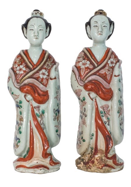 Appraisal: A pair of Japanese Imari figures of Bijin late th