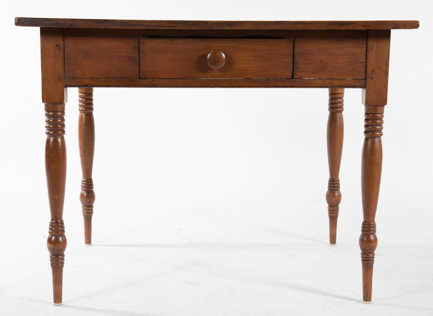 Appraisal: American vernacular pine kitchen table circa Pennsylvania Ohio single drawer