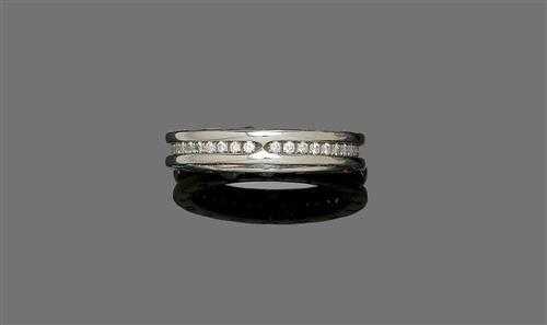 Appraisal: DIAMOND GENTLEMAN'S RING BULGARI White gold Ref AN Bulgari Zero