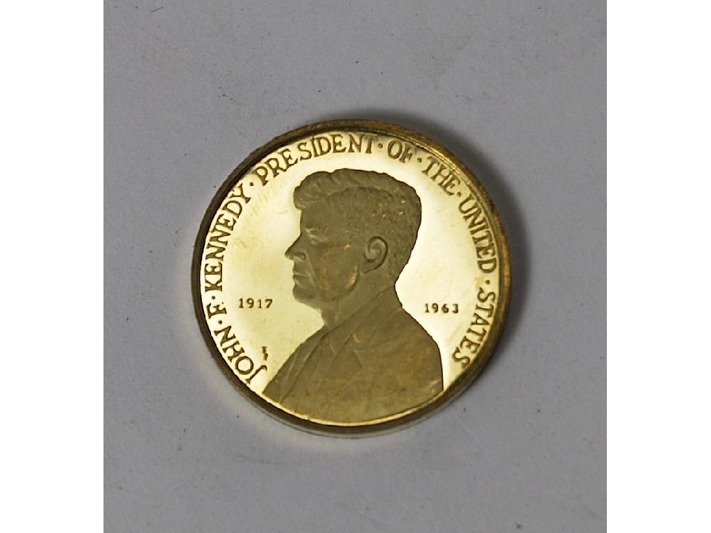 Appraisal: A cased ct gold President Kennedy memorial medallion by Metalimport