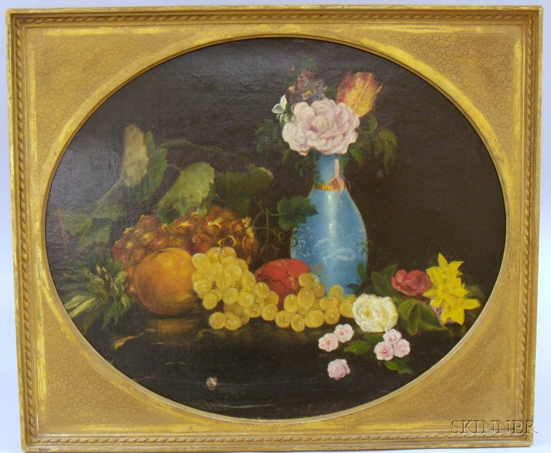 Appraisal: Framed th th Century American School Oil on Canvas Still