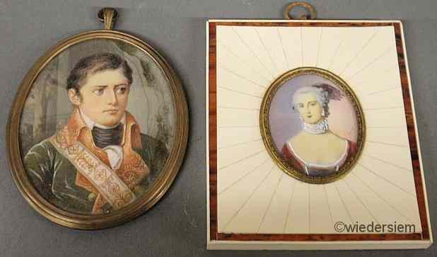 Appraisal: Continental miniature on ivory portrait of a young man th