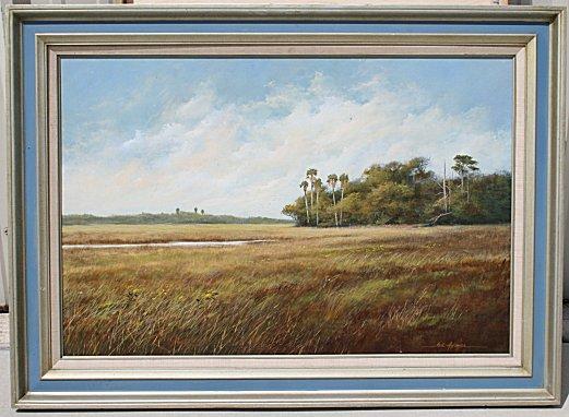 Appraisal: ADAMSON Neil American th Century Florida Wetlands Landscape OIL Board