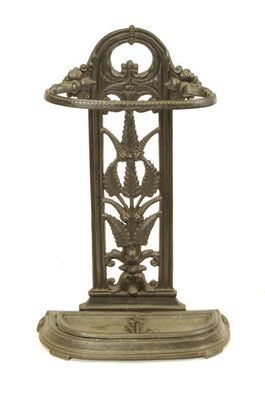 Appraisal: A late Victorian cast iron stick stand with a pierced