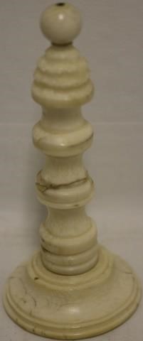 Appraisal: TH C CARVED WALRUS IVORY PICKWICK WITH OLDREPAIR TO SHAFT