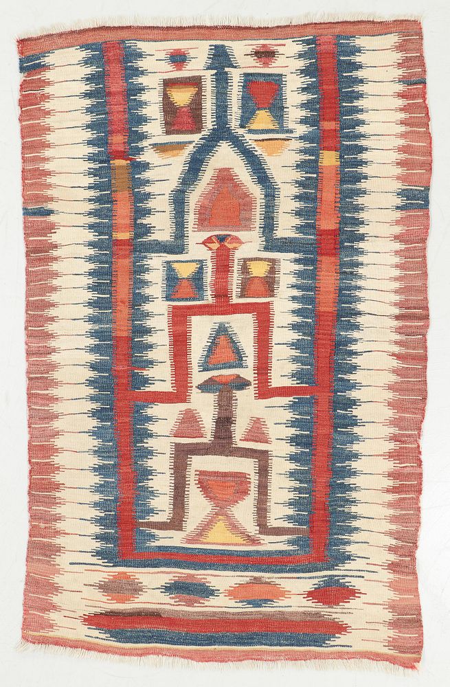 Appraisal: Antique Anatolian Karapinar Prayer Kilim Antique Anatolian Karapinar Prayer Kilim