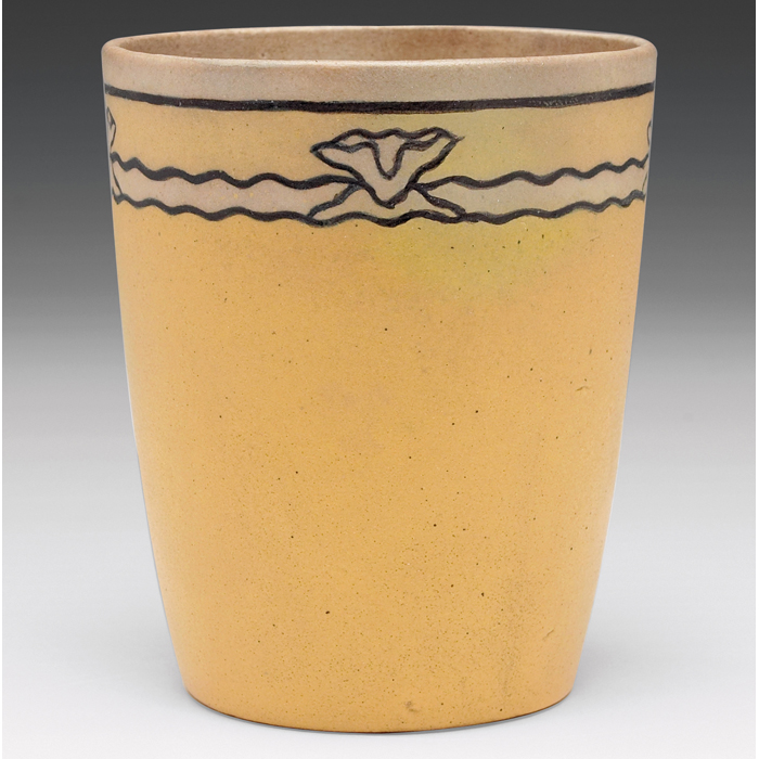 Appraisal: Saturday Evening Girls cup incised and painted stylized floral design