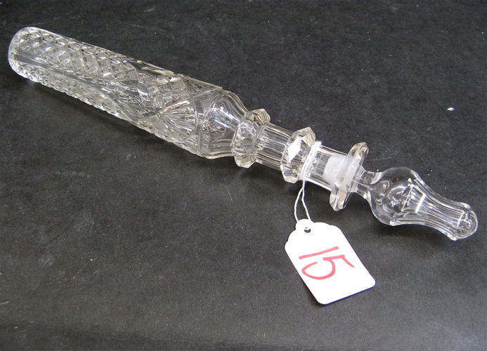 Appraisal: AMERICAN BRILLIANT CUT CRYSTAL LAY DOWN PERFUME BOTTLE with original