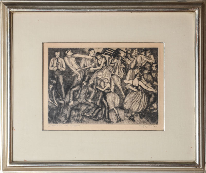 Appraisal: PEGGY BACON - DANCE AT THE LEAGUE Drypoint on chine