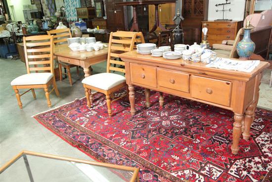 Appraisal: DINNING ROOM SET Pine and including a large two drawer