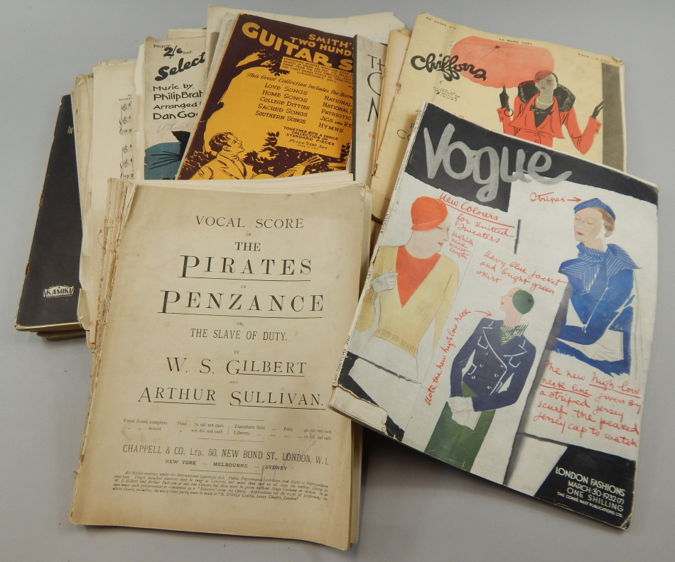 Appraisal: A quantity of ephemera to include three French fashion magazines