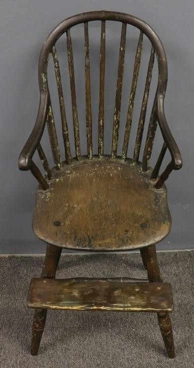 Appraisal: Childs Windsor high chair circa probably Philadelphia having old Spanish