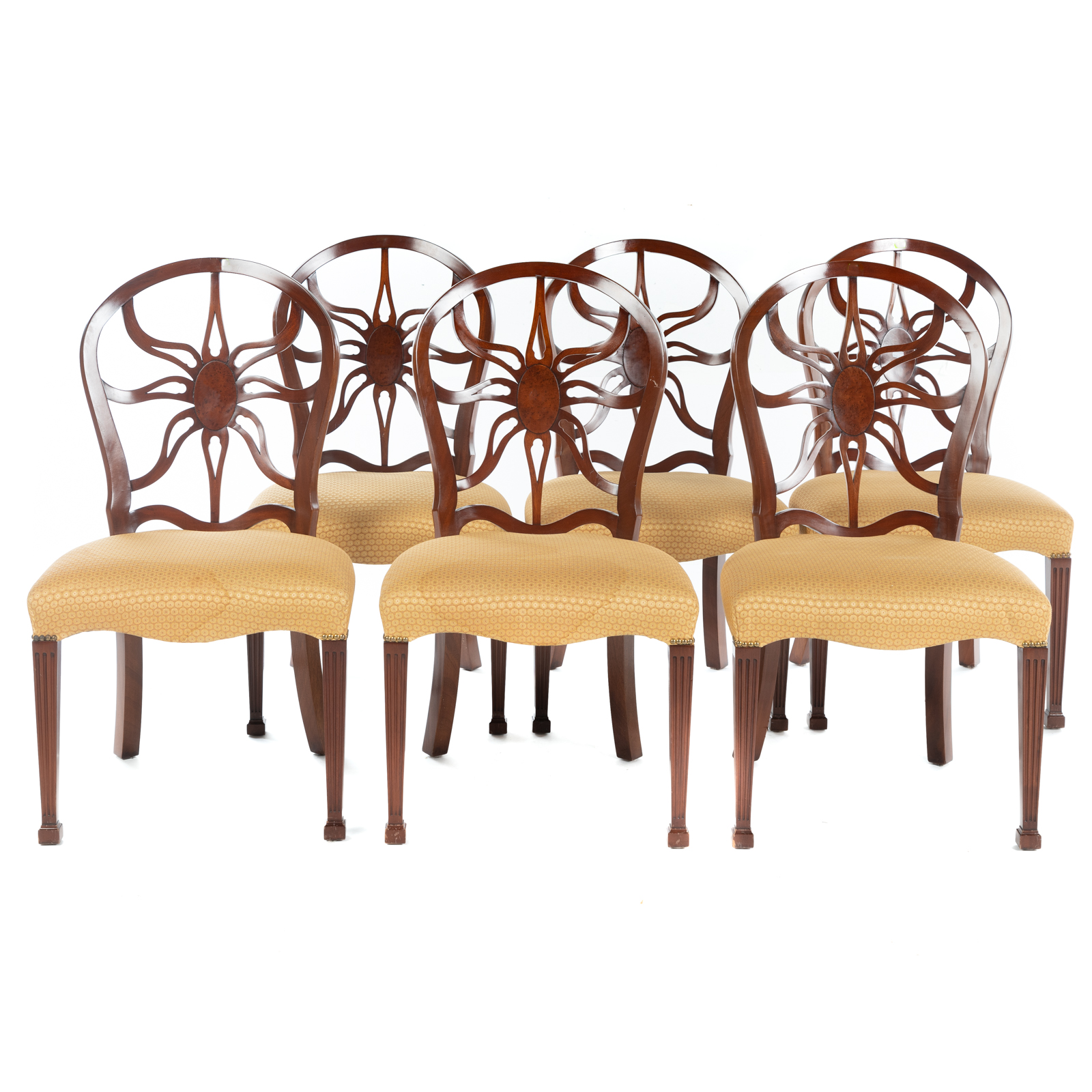 Appraisal: SET OF SIX REGENCY STYLE MAHOGANY DINING CHAIRS th century