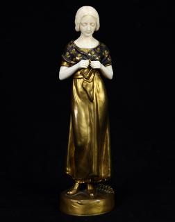 Appraisal: Peter Tereszczuk Austrian Ukranian - Standing Maiden carved ivory and