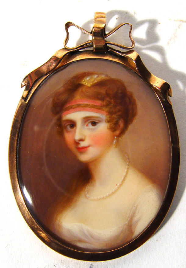 Appraisal: Early th Century oval portrait miniature onto ivory of a