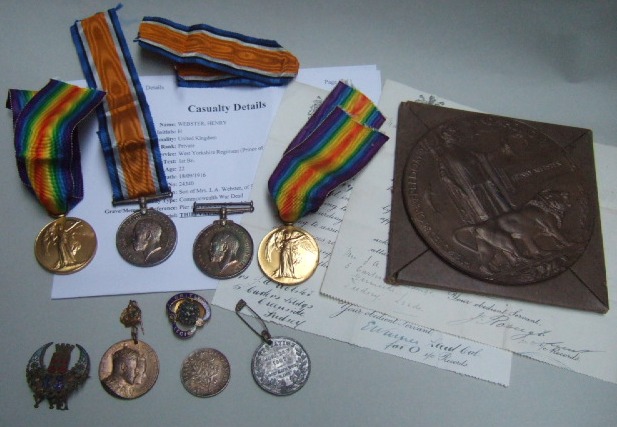 Appraisal: Webster family medals comprising the - British War Medal and