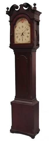 Appraisal: Chippendale case mixed wood dark stained bonnet with broken arch