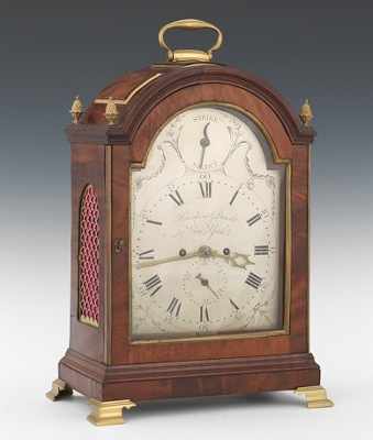 Appraisal: A Georgian Dome Top Bracket Clock Large mahogany rosewood veneer