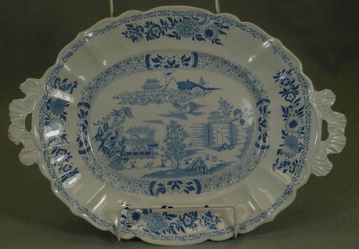 Appraisal: Masons Patent Ironstone light blue transfer platter oriental pattern x