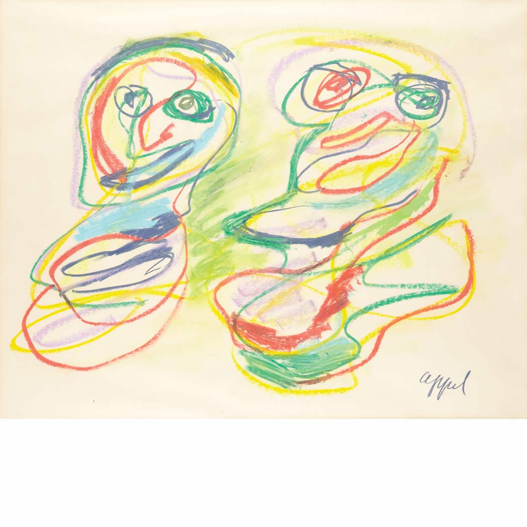 Appraisal: Karel Appel Dutch - Untitled Signed Appel lr Crayon on