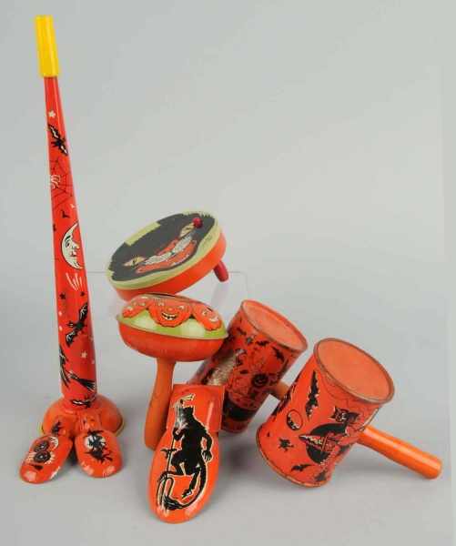 Appraisal: Lot of Tin Halloween Noisemakers Description American Includes three clickers