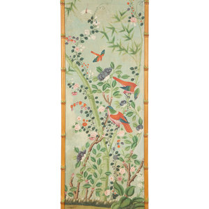 Appraisal: Three Chinoiserie Wall Paper Panels th th Century in later