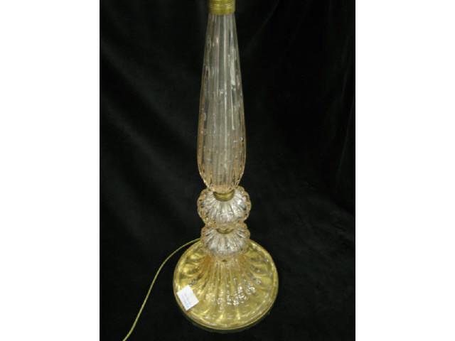 Appraisal: Seguso Italian Art Glass Lamp controlled bubble in ribbed light