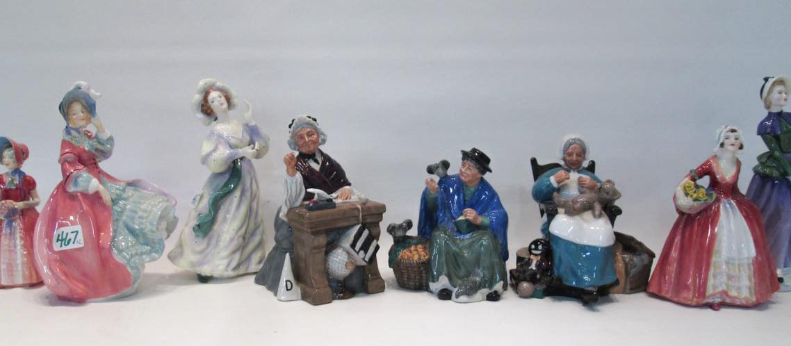 Appraisal: TWELVE ROYAL DOULTON PORCELAIN FIGURINES comprised of Spring Morning Florence